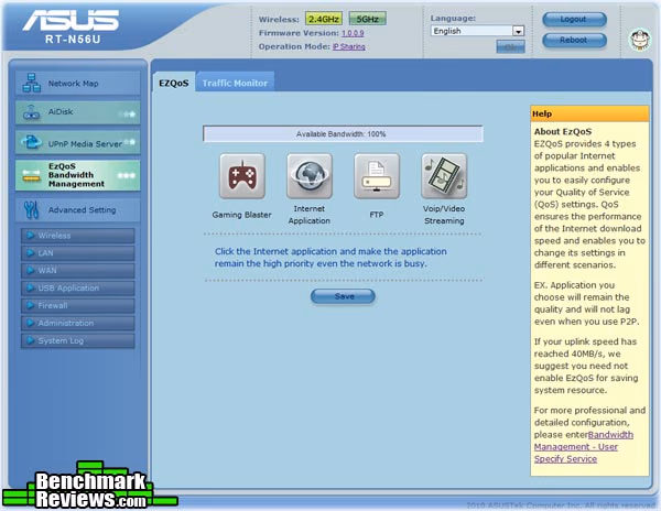 ASUS RT N56U Dual Band Wireless N Gigabit Router Menu