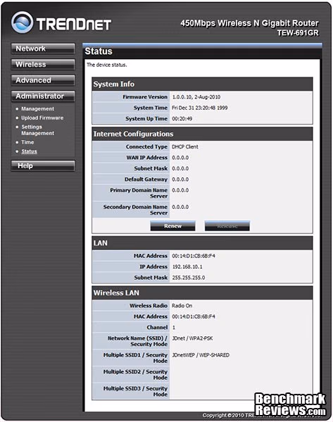 TRENDnet 450Mbps Router Software, splash