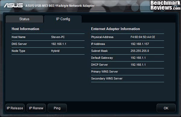 ASUS USB N53 Dual Band Wireless N USB Adapter Settings