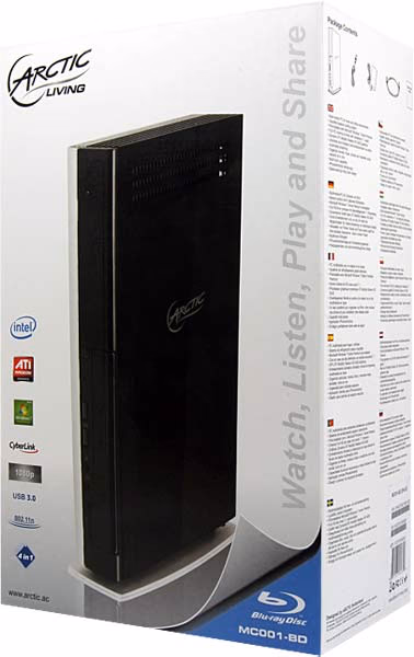 Arctic MC001 BD HTPC, package