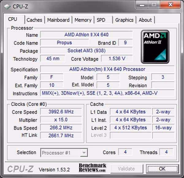 Athlon II X4 640 CPUZ OC3992