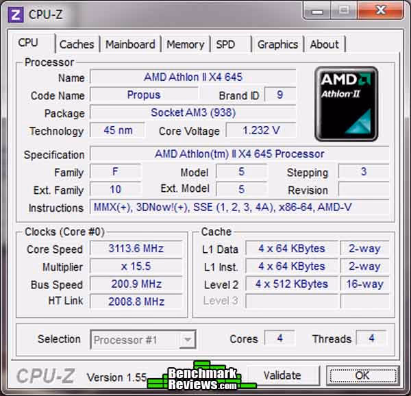 Athlon II X4 645 CPUZ UV