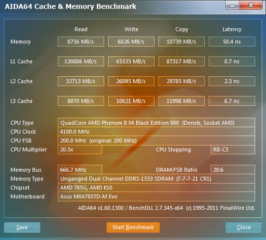 Phenom II X4 980 AIDA Cache