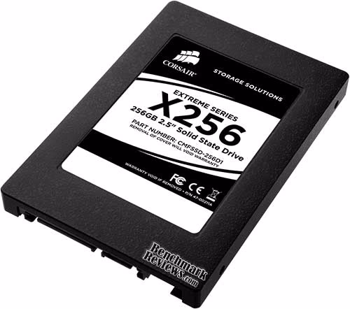 Corsair X256 256GB SATA II MLC SSD CMFSSD 256D1, angle view