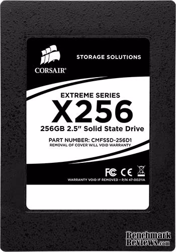 Corsair X256 256GB SATA II MLC SSD CMFSSD 256D1, top view