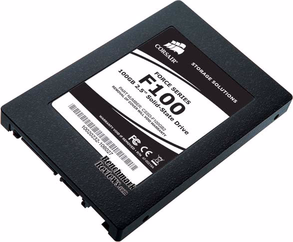 Corsair Force F100 SSD, angle view