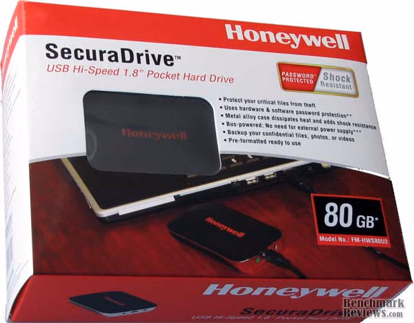 Honeywell SecuraDrive Hi-Speed USB 1.8 Inch Pocket Hard Drive FM-HWS80U2