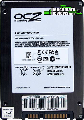 OCZ Octane Solid State Drive SSD, back view