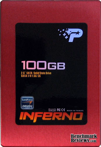 Patriot Inferno SandForce SSD, top view