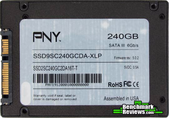 PNY XLR8 PRO SSD, bottom view