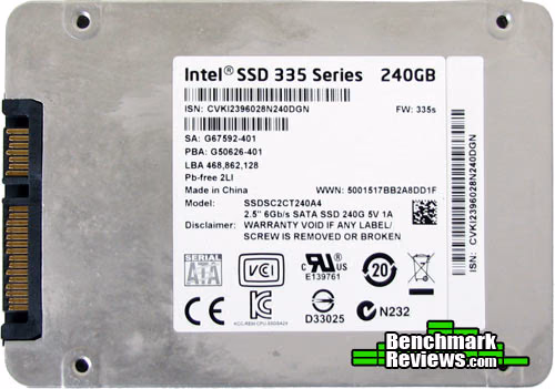Intel Solid State Drive 335 Series Bottom View