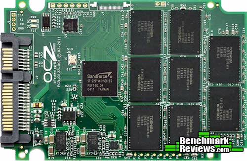 OCZ Vertex3 Max IOPS SSD PCB, top view