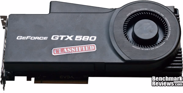EVGA GTX 580 Classified, top view