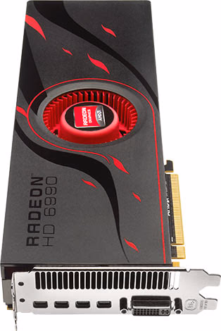 AMD Radeon HD 6990 Front, top view