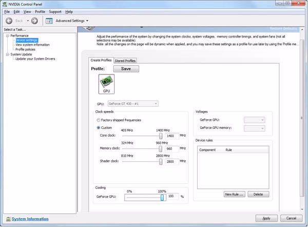 Asus ENGT430 NVIDIA System Tools