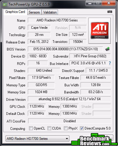 XFX r7770 Black Edition Gpuz