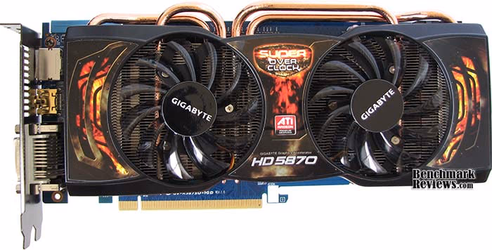 Gigabyte Radeon HD5870 SOC, top view
