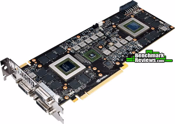 NVIDIA GeForce GTX 690 PCB, angle view