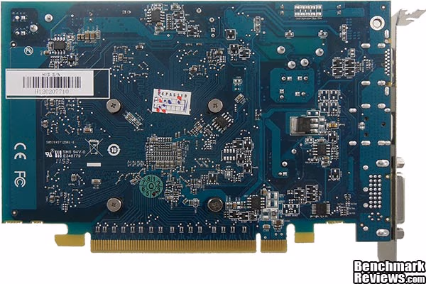 HIS Radeon HD7750 iCooler 1GB Video Card PCB, rear view