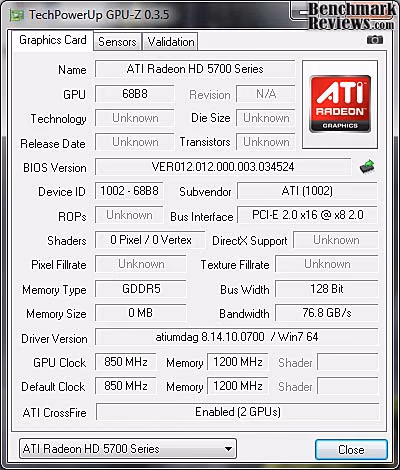 XFX Radeon HD5770 GPU Z CrossFire