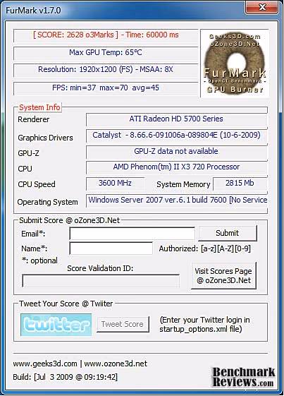 Radeon HD5770 CrossFireX Scaling Furmark Bench