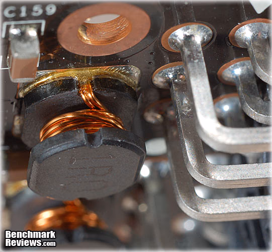 MSI N460GTX Cyclone 1GD5 OC Power Choke, closeup