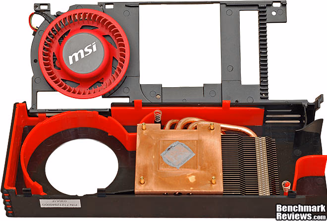 MSi R6870 Radeon Video Card HSF, inside