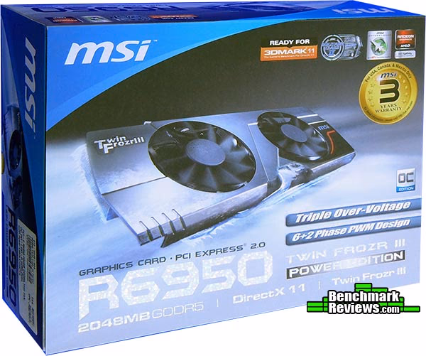 MSI R6950 Twin Frozr III Power Edition Angle, box