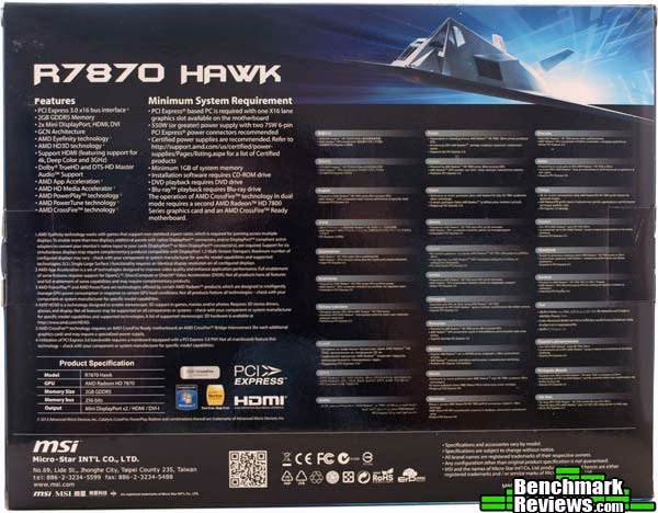 MSI R7870 Hawk Box, back view