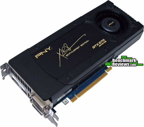 PNY XLR8 GeForce GTX 670 Video Card, angle view