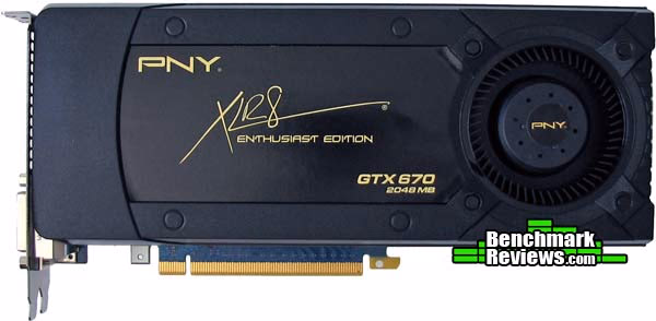 PNY XLR8 GeForce GTX 670 Video Card, top view