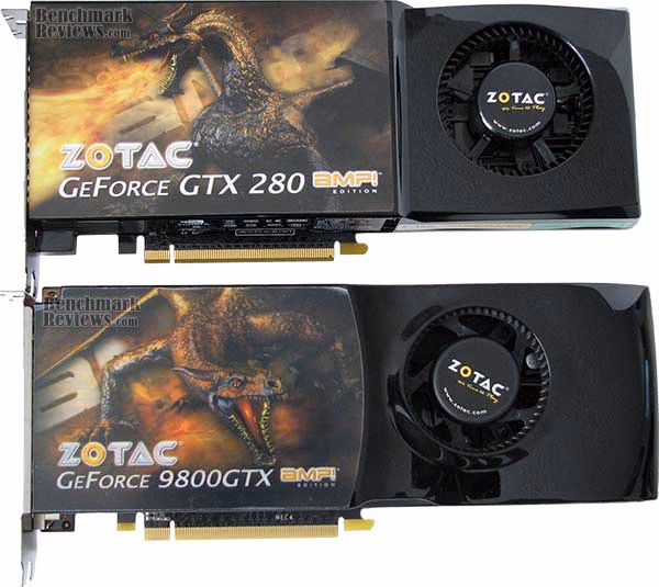 GTX 280 And 9800 GTX Top View