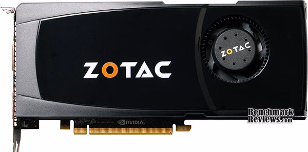 Zotac GeForce GTX470 Video Card, top view