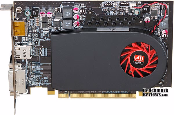 ATI Radeon HD5670 Front 34, top view